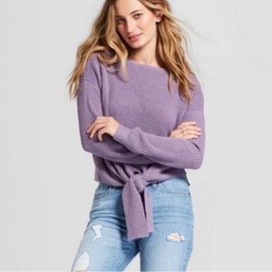 Tie front sweater universal thread